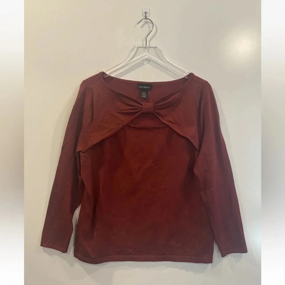 Lane Bryant Maroon Cut Out Bow Accent Sweater Womens Size 14/16 (680) - Picture 1 of 4